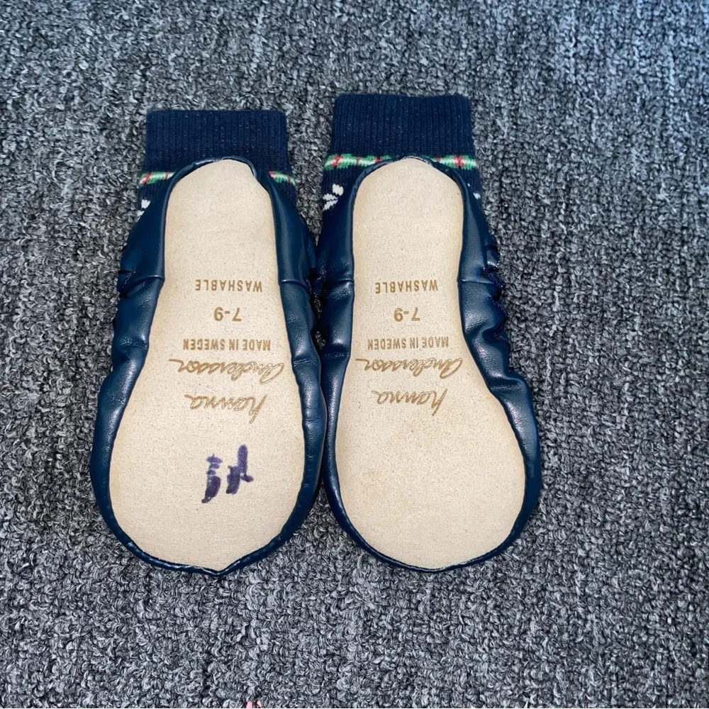 Hanna Andersson slipper socks Xmas Christmas Santa 7-9